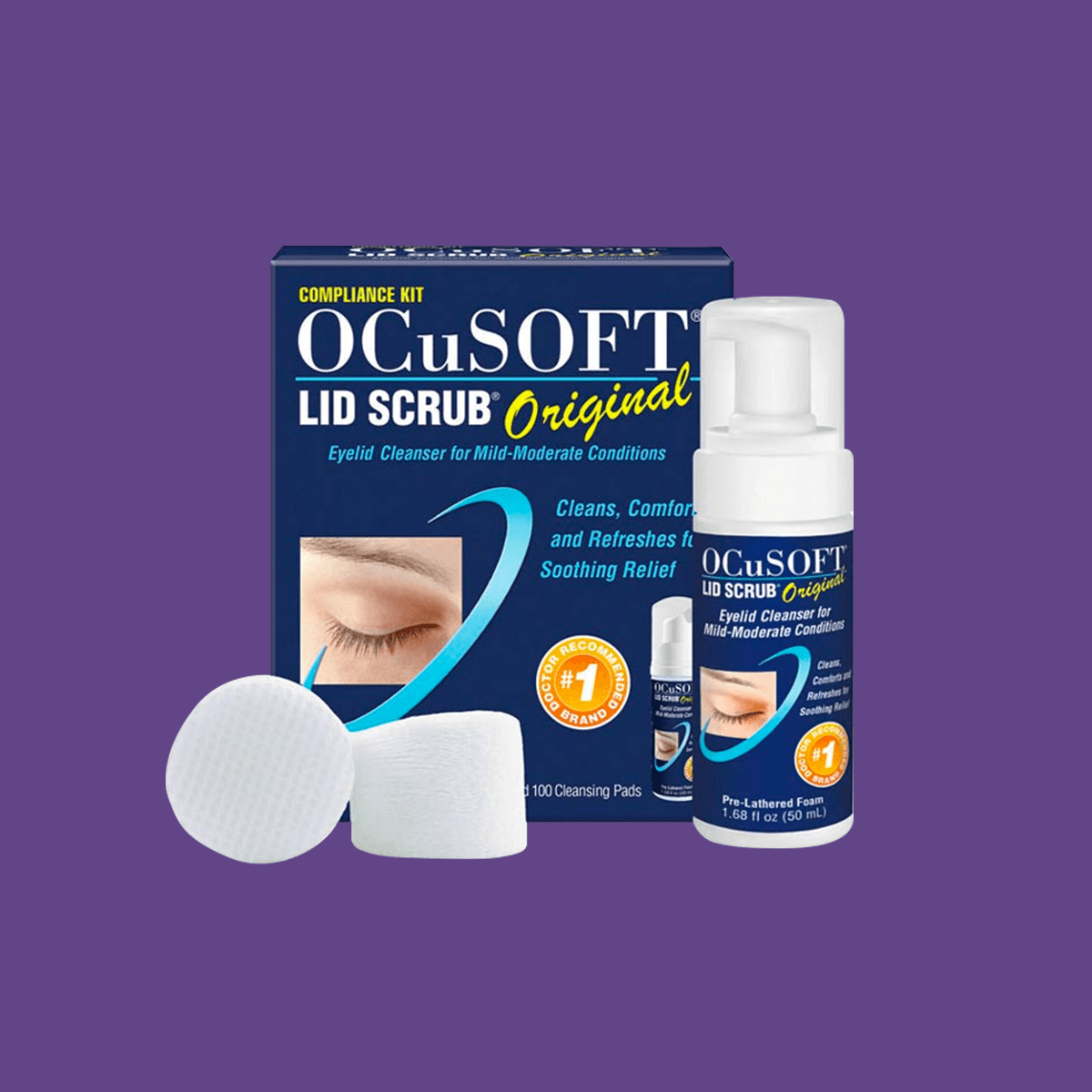 Ocusoft Lid Scrub Original Compliance Kit Foam and Wipes - DryEye Rescue Store