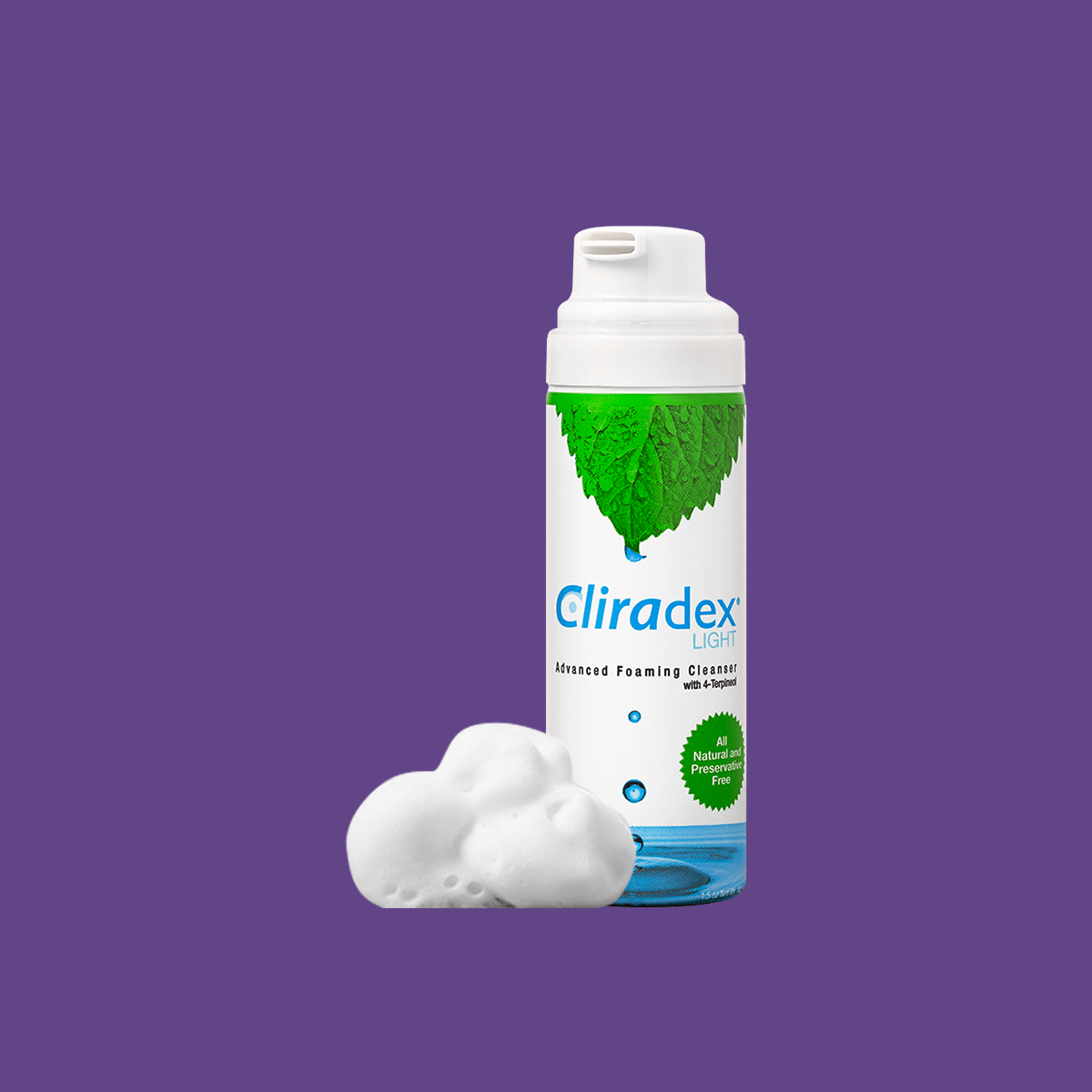 Cliradex Light Foam - Eyelash & Eyelid Cleanser - Tea Tree Oil Extract Foam - Dryeye Rescue