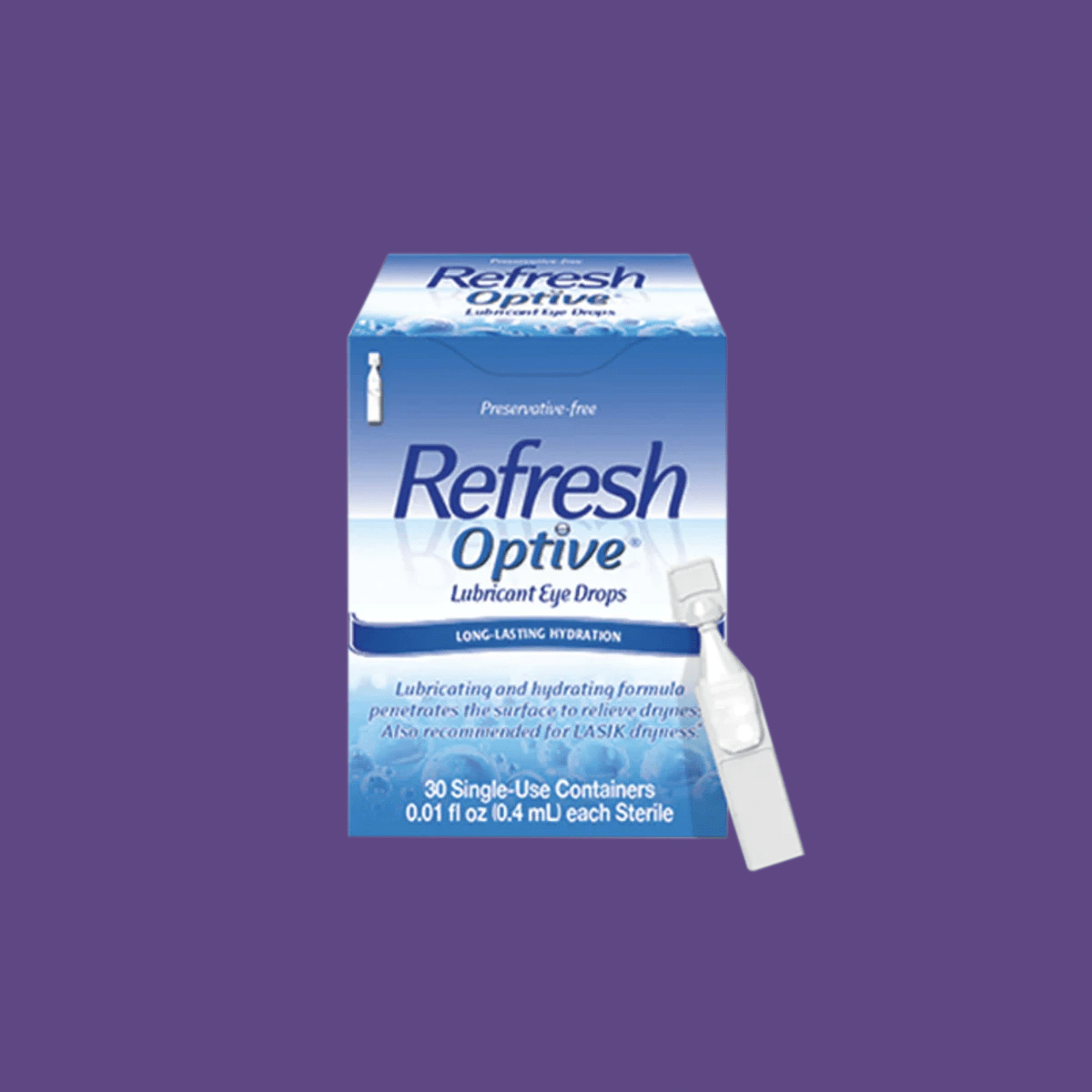 Refresh Optive Lubricant Preservative Free Eye Drops (30 vials) - Dryeye Rescue