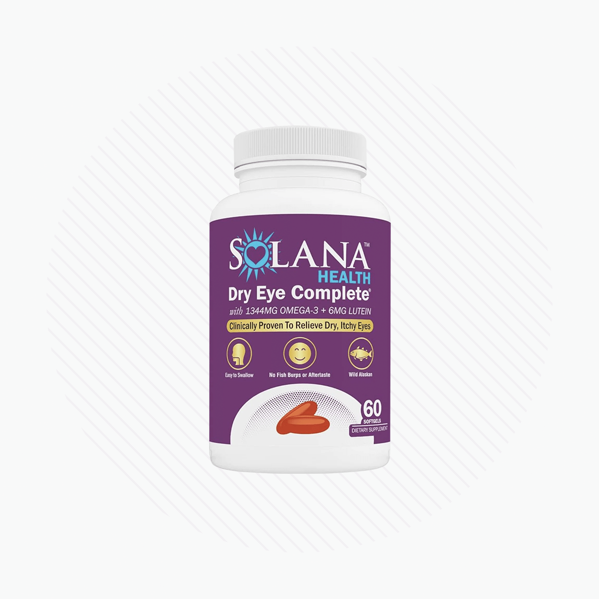 Solana Health Dry Eye Complete with Omega and Lutein 60ct Bottle