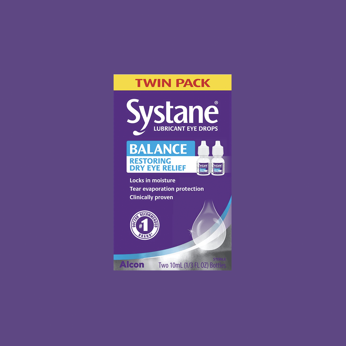 Systane Balance Lubricant Eye Drops, MGD, Tear Evaporation Protection (2 Bottles) - Dryeye Rescue