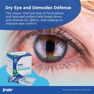 Bruder Hygienic Eyelid Cleansing Wipes with Tea Tree Oil (30ct) - Dryeye Rescue