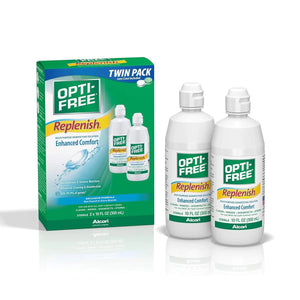 Opti-Free Replenish Multi-Purpose Disinfecting Solution with Lens Case, 20 Fl Oz (pack of 2) - Dryeye Rescue
