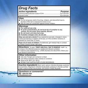 Refresh Optive Lubricant Preservative Free Eye Drops (30 vials) - Dryeye Rescue