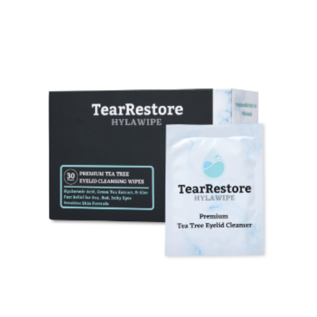 TearRestore HylaWipe Tea Tree Lid Hygiene Wipes (30ct Wipes)