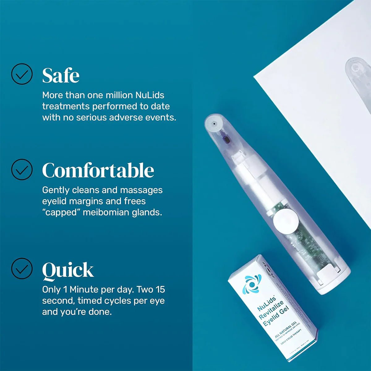 NuLids All Natural At - home Eye Treatment ( 1 Device + 30 Tips + 1 Applicator Gel Included) - Dryeye Rescue