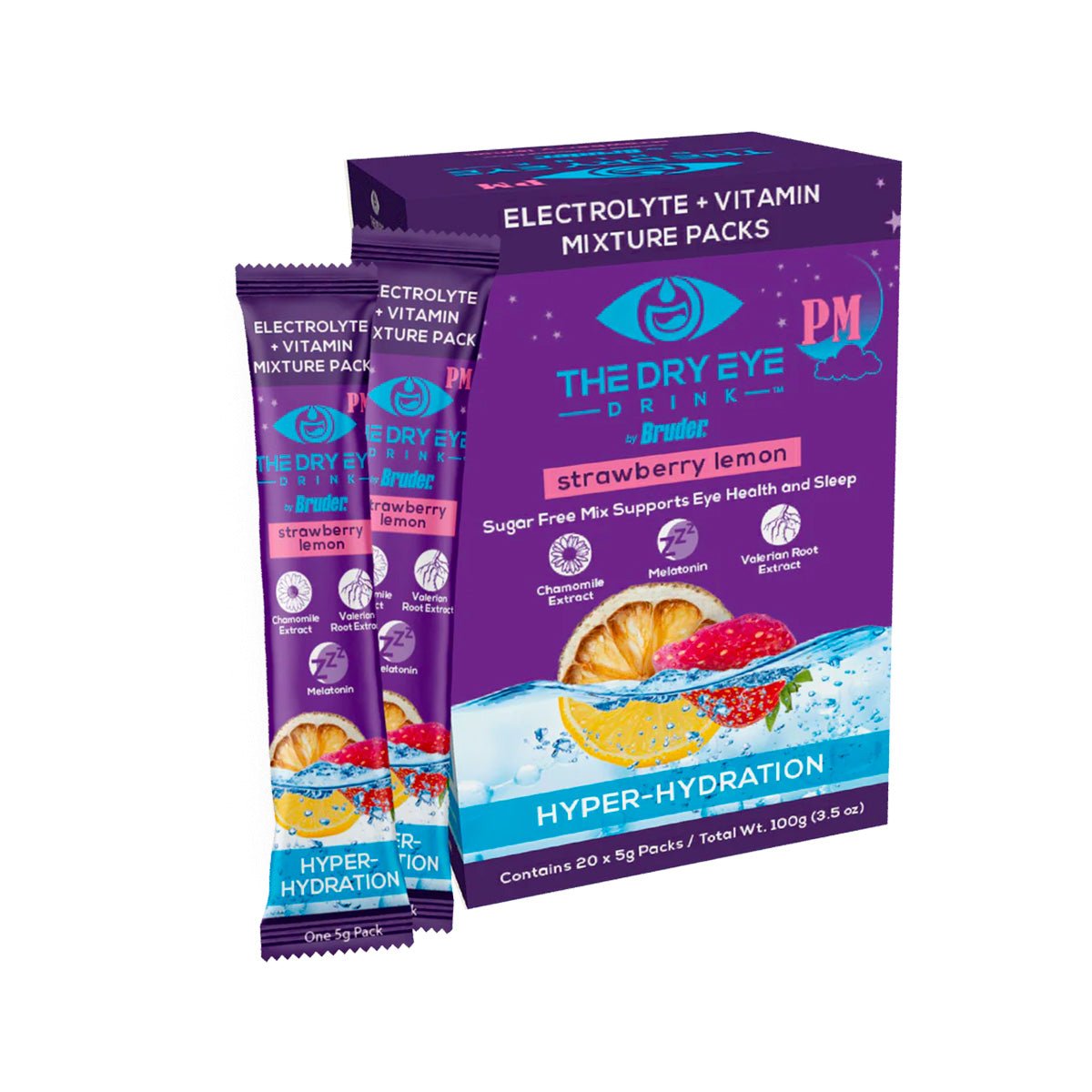 Dry Eye Drink™ PM – Nighttime Hydration + Sleep Support for Dry Eyes (20 Packets) - Dryeye Rescue