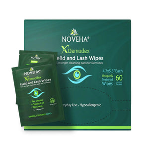 Noveha Anti-Demodex Eyelid & Lash Wipes (60ct) - Dryeye Rescue