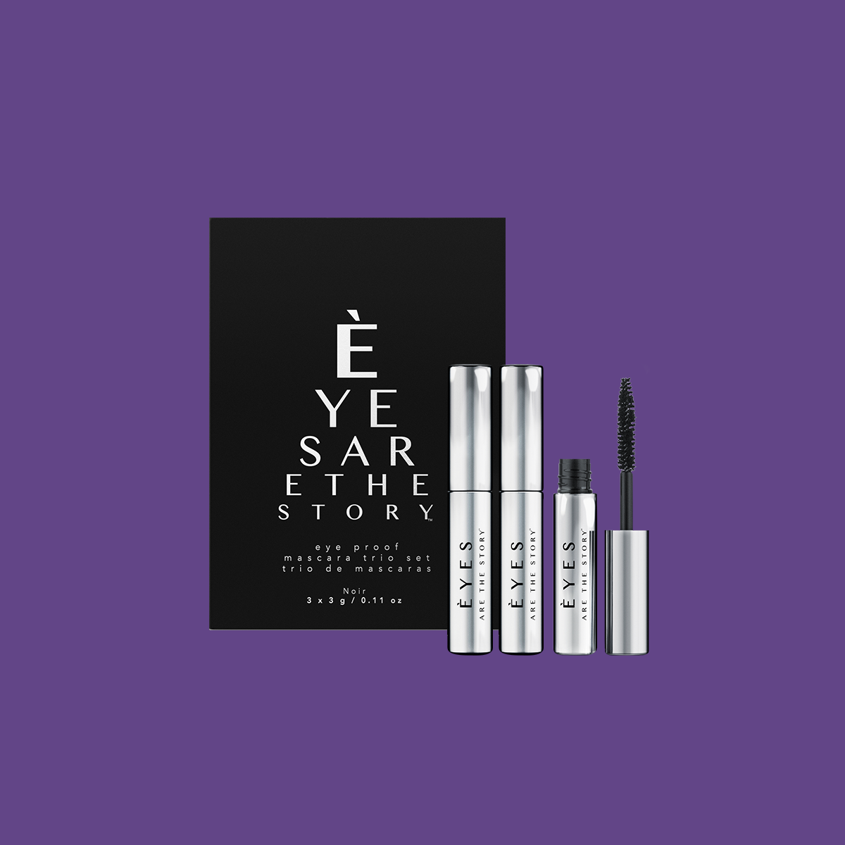 Eyes are the Story, Eye Proof Mascara Trio Set (3 Non-Flaking Mini Mascaras for Sensitive Eyes)