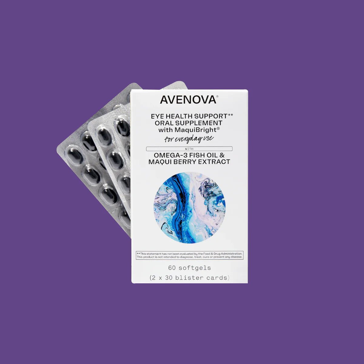 Avenova Eye Health Support with MaquiBright & Omega-3 (60ct 1 Month Supply) - Dryeye Rescue