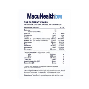 MacuHealth DM Daily Metabolic Supplement (180ct) - Dryeye Rescue