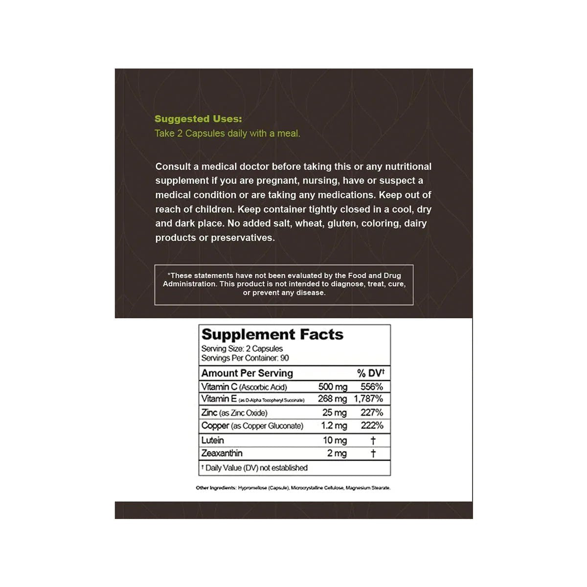 Visual Advantage Macular Support Formula for Eye Health - 180 Count - AREDS 2 Formula - Age Related Macular Degeneration (AMD) - Dryeye Rescue