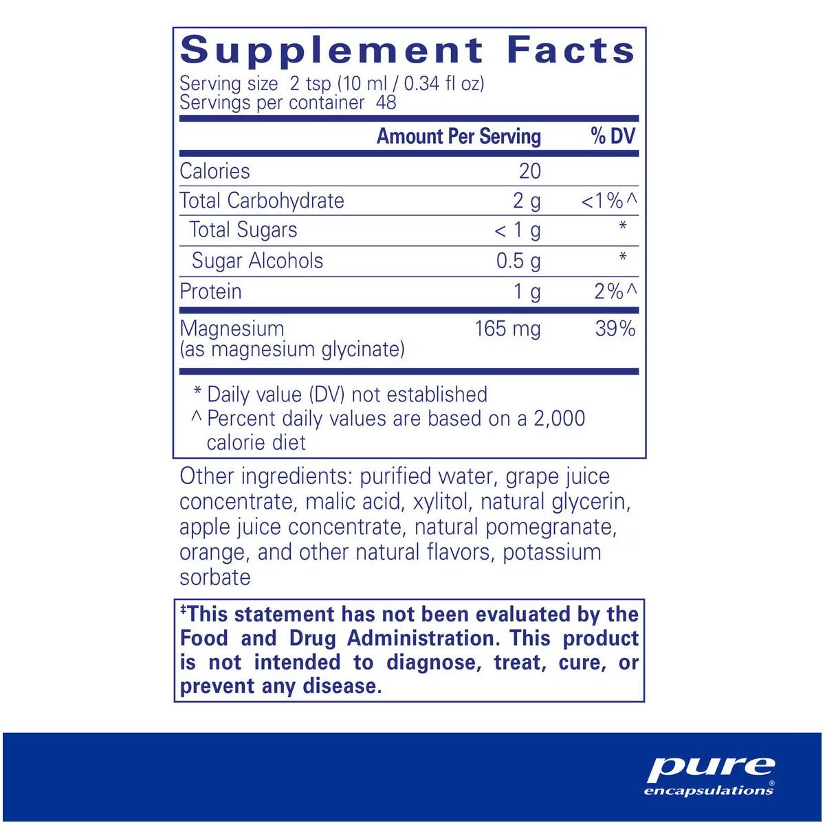 Pure Encapsulations Magnesium Glycinate liquid 480 ml - Dryeye Rescue
