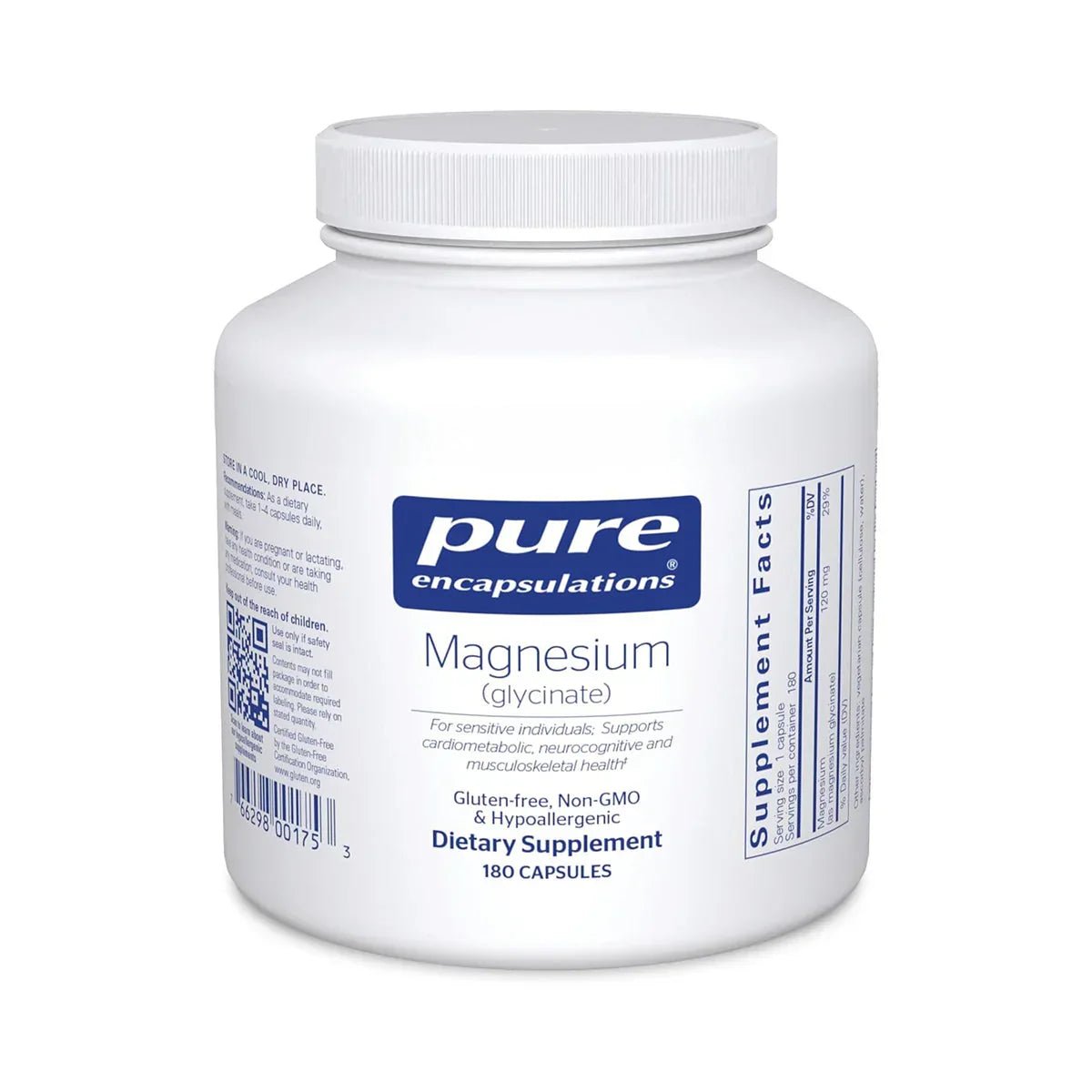 Pure Encapsulations Magnesium (Glycinate) 180ct (2-6 month supply) - Dryeye Rescue