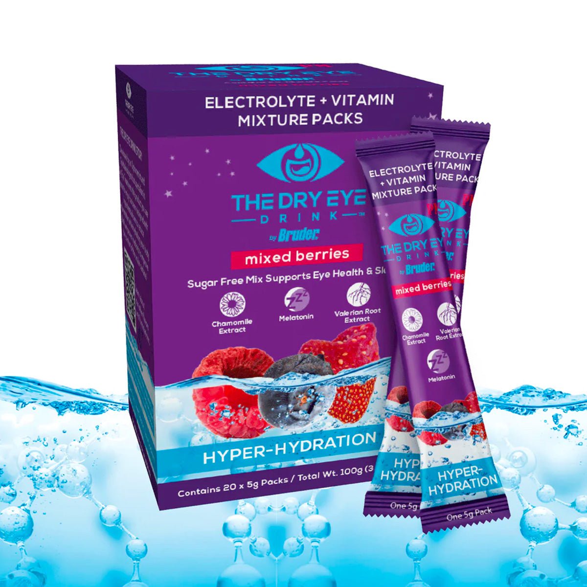 Dry Eye Drink™ PM – Nighttime Hydration + Sleep Support for Dry Eyes (20 Packets) - Dryeye Rescue