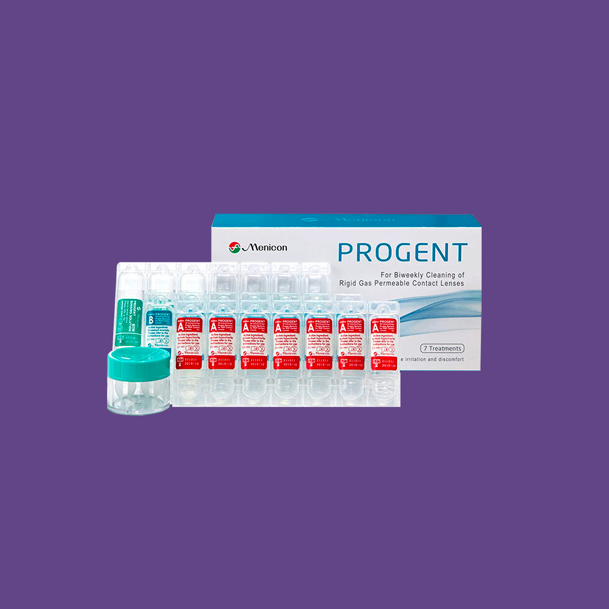 Menicon Progent Biweekly Contact Lens Cleaner - Removes Protein Deposits (7 Treatments)