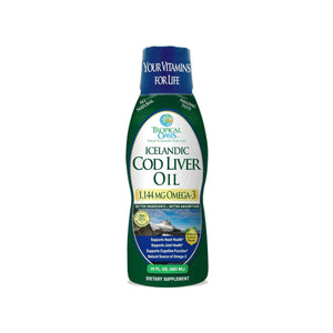 Tropical Oasis Cod Liver Oil 1144mg Omega-3 Liquid Supplement (16oz.) - Dryeye Rescue