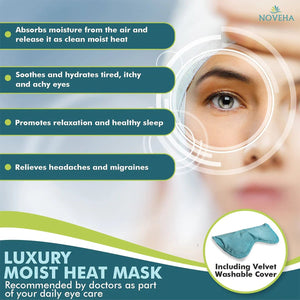 Noveha Dry Eye Mask with Washable Cover, Microwavable (Dual-Eye) - Dryeye Rescue