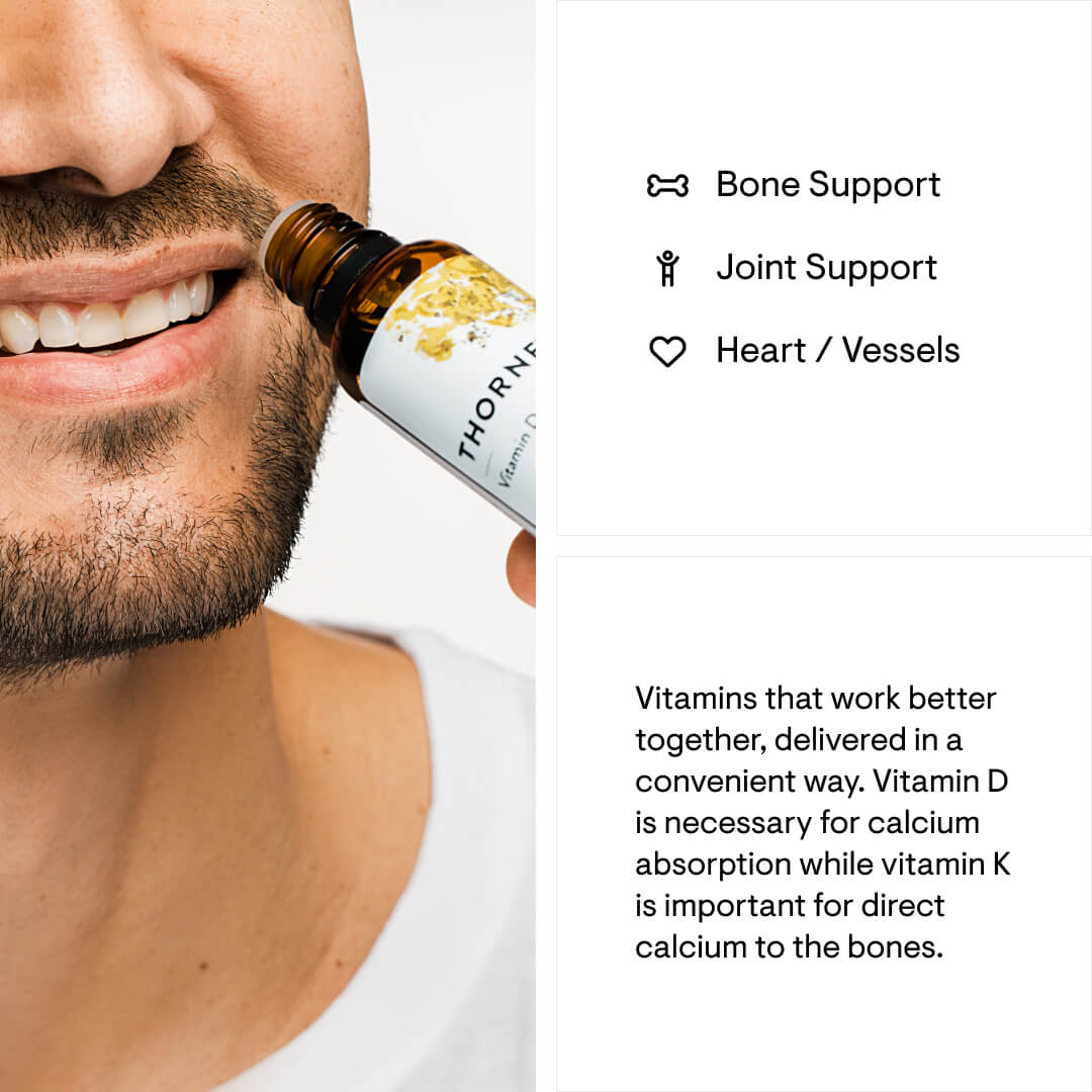 Thorne Vitamin D & K2 Liquid – Bone, Heart & Immune Support (1 fl oz)