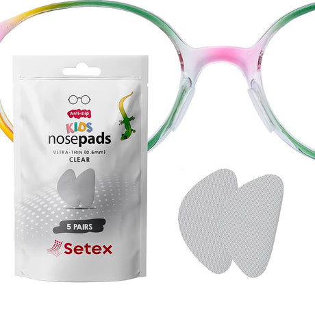 Setex Anti-Slip Kids Nosepads Ultra-Thin (0.6mm) Clear, 5 pairs - Dryeye Rescue