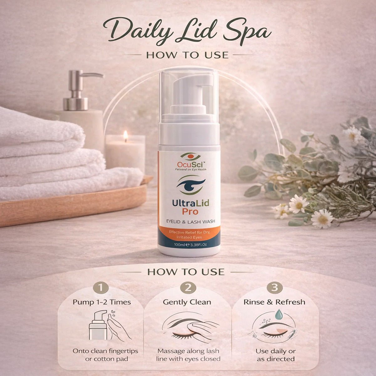 OcuSci UltraLid Pro Eyelid & Lash Wash - Dryeye Rescue