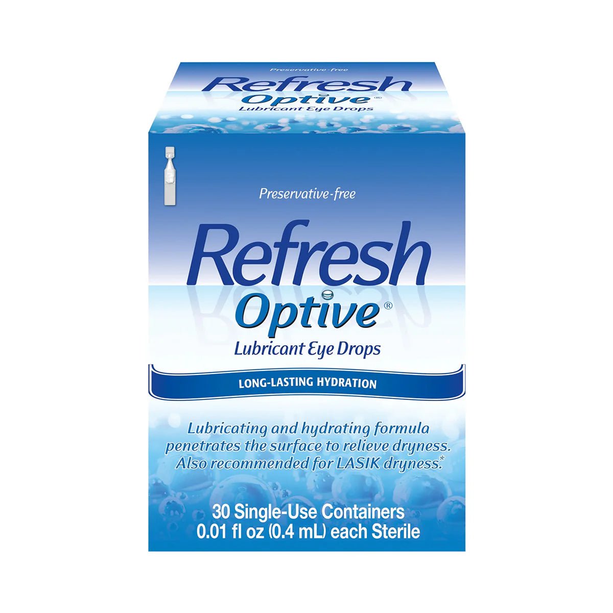 Refresh Optive Lubricant Preservative Free Eye Drops (30 vials) - Dryeye Rescue