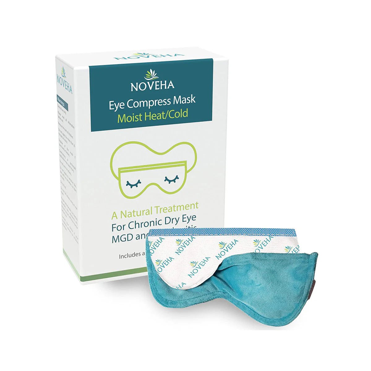 Noveha Dry Eye Mask with Washable Cover, Microwavable (Dual-Eye) - Dryeye Rescue