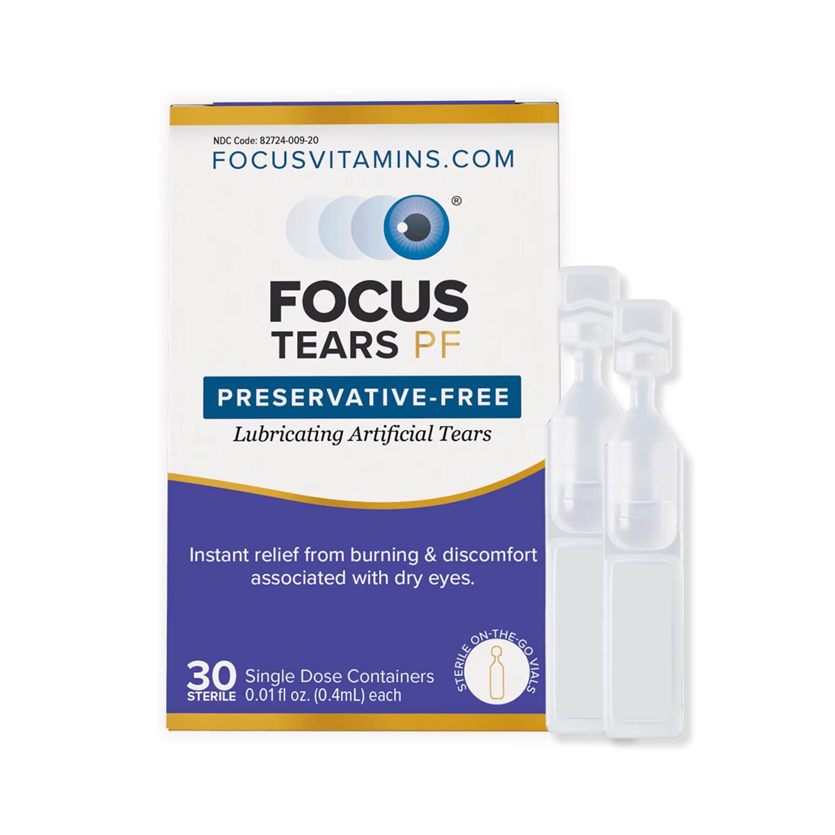 Focus Tears PF Eye Drops (30ct Vials) - Dryeye Rescue