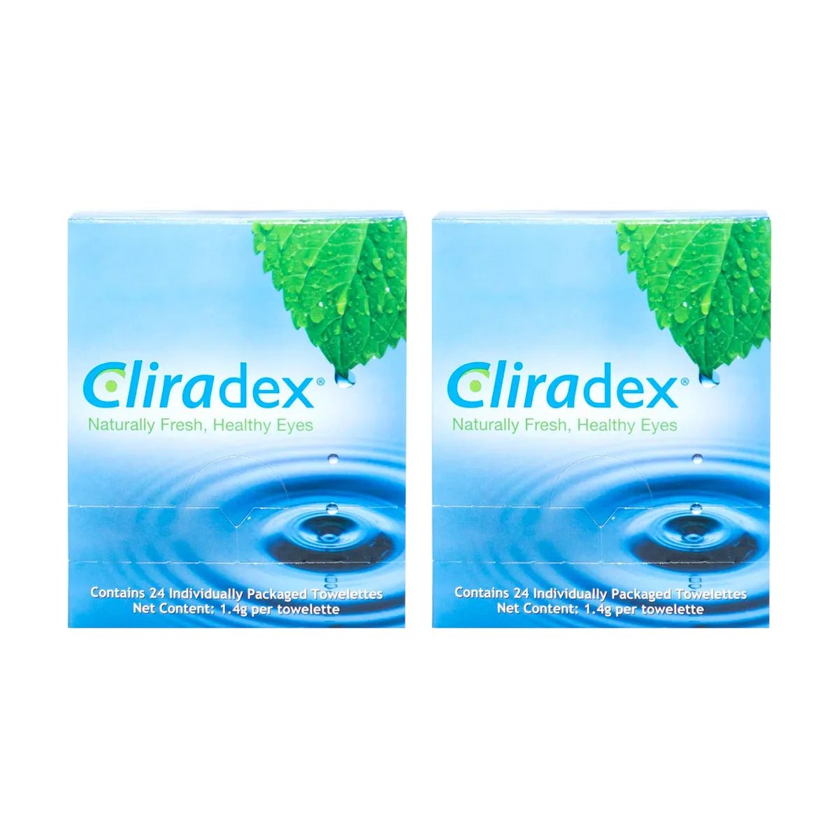 Cliradex Wipes 2-pack - Tea Tree Oil Extract Eyelid Towelette, 2 x 24 Count (2-Pack) - Dryeye Rescue