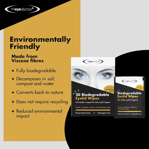 Biodegradable Eyelid Wipes for Eyelid Cleaning 20ct - Dryeye Rescue