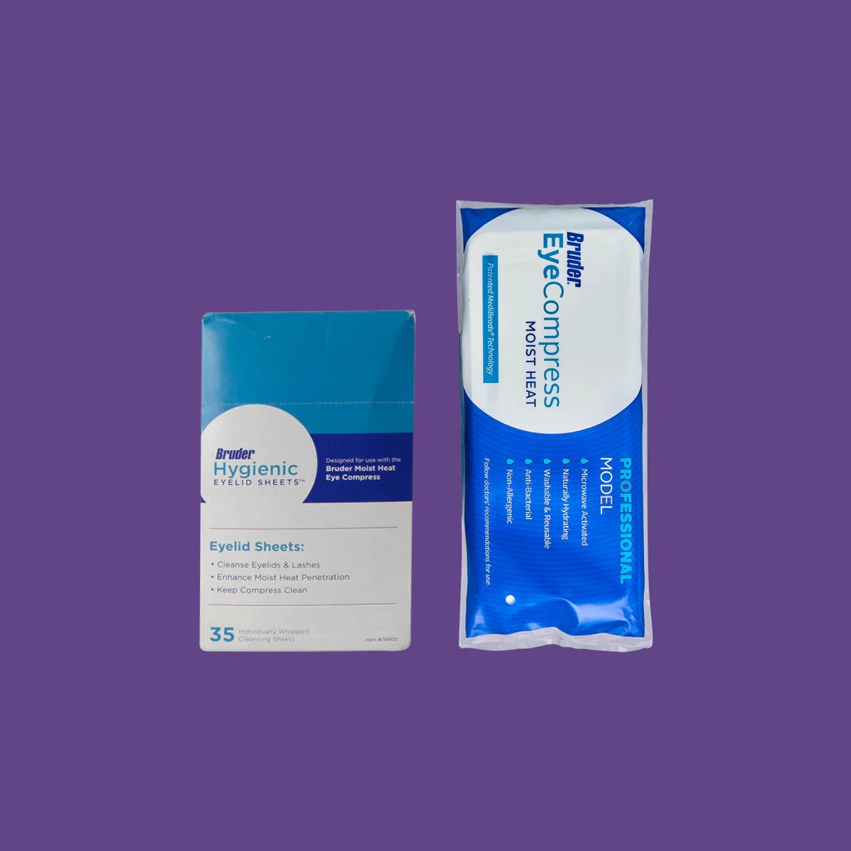 Bruder Eye Mask & Eyelid Sheets (1 Mask and 1 Box of EyeLid Sheets) - Dryeye Rescue