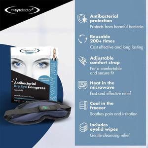The Eye Doctor Essential Eye Compress - Microwavable – Hot and Cold Eye Compress - Dryeye Rescue