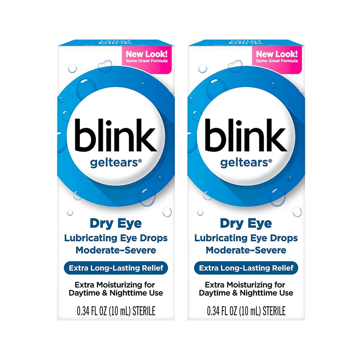 Blink Gel Tears Lubricating Eye Drops 2-Pack (2 x 10ml bottles) - Dryeye Rescue