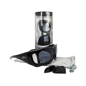 EyeEco Large Moisture Release Eyewear- (Shiny Black with Gray Lens) - Dryeye Rescue