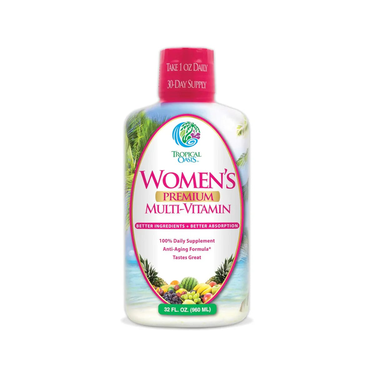 Tropical Oasis Women's Premium Multi-Vitamin Liquid Supplement (32oz.) - Dryeye Rescue
