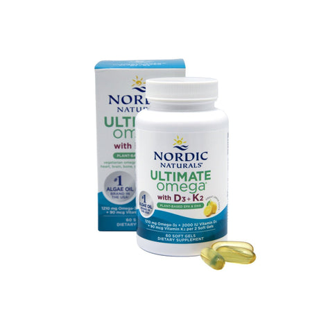 Nordic Naturals Ultimate Omega Plant-Based with D3+K2 (60ct) - Dryeye Rescue