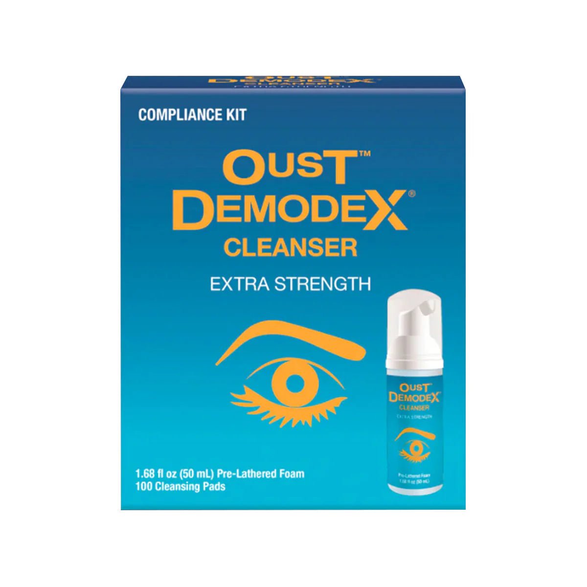 OCuSOFT Oust Demodex Cleanser Foam Compliance Kit (50ml Foam with 100 pads) - Dryeye Rescue
