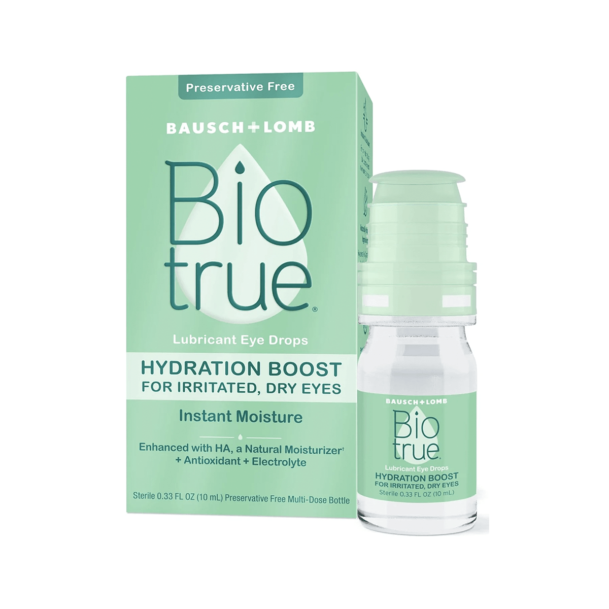 Biotrue Hydration Boost Eye Drops, Preservative Free, Soft Contact Lens Friendly (10 mL) - Dryeye Rescue