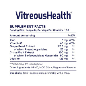 VitreousHealth by MacuHealth - Eye Floaters Formula (90ct - 90 day supply) - Dryeye Rescue