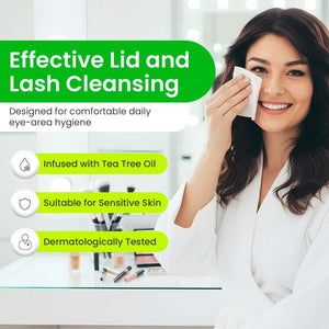 Optase Tea Tree Oil Eyelid Wipes - Preservative Free wipes Box of 20 - Dryeye Rescue