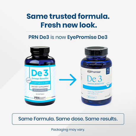 PRN DE3 Dry Eye Omega Benefits® (90/180/270ct. 1-3 Month Supply) - Dryeye Rescue