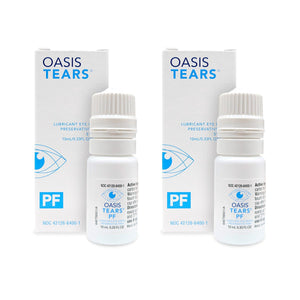 Oasis Tears PF Preservative-Free Lubricant Eye Drops (2 x 10 mL Multi-Dose Bottles) - Dryeye Rescue