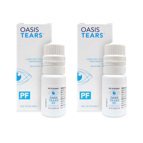 Oasis Tears PF Preservative-Free Lubricant Eye Drops (2 x 10 mL Multi-Dose Bottles)