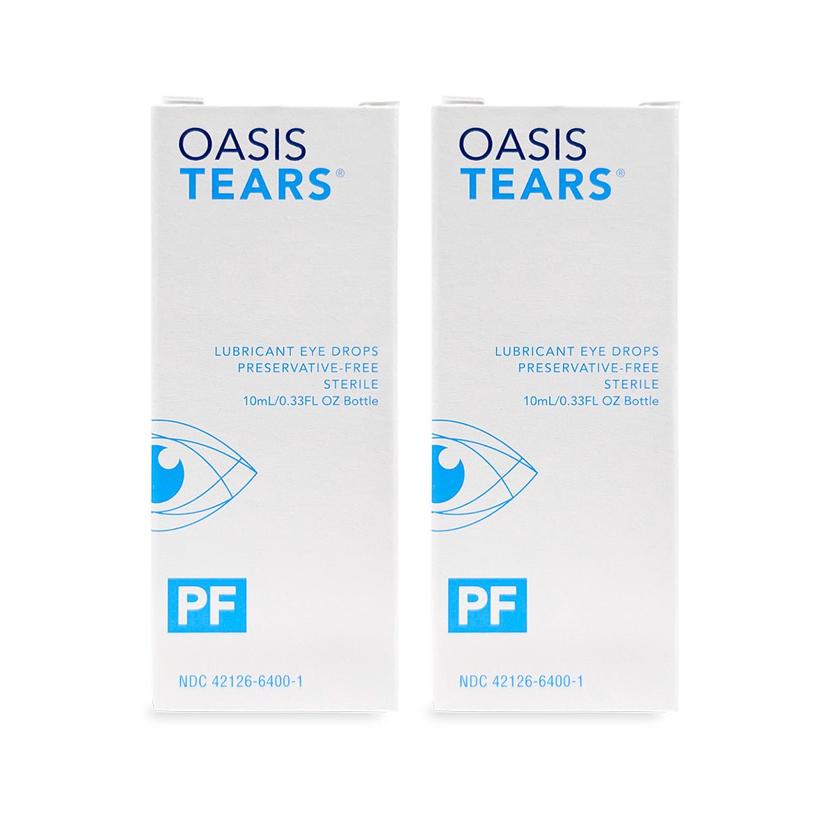 Oasis Tears PF Preservative-Free Lubricant Eye Drops (2 x 10 mL Multi-Dose Bottles) - Dryeye Rescue