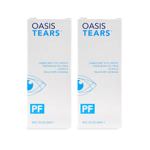 Oasis Tears PF Preservative-Free Lubricant Eye Drops (2 x 10 mL Multi-Dose Bottles) - Dryeye Rescue