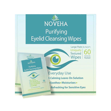 Noveha Purifying Eyelid Wipes for Daily Eye Hygiene - 60 wipes - Dryeye Rescue