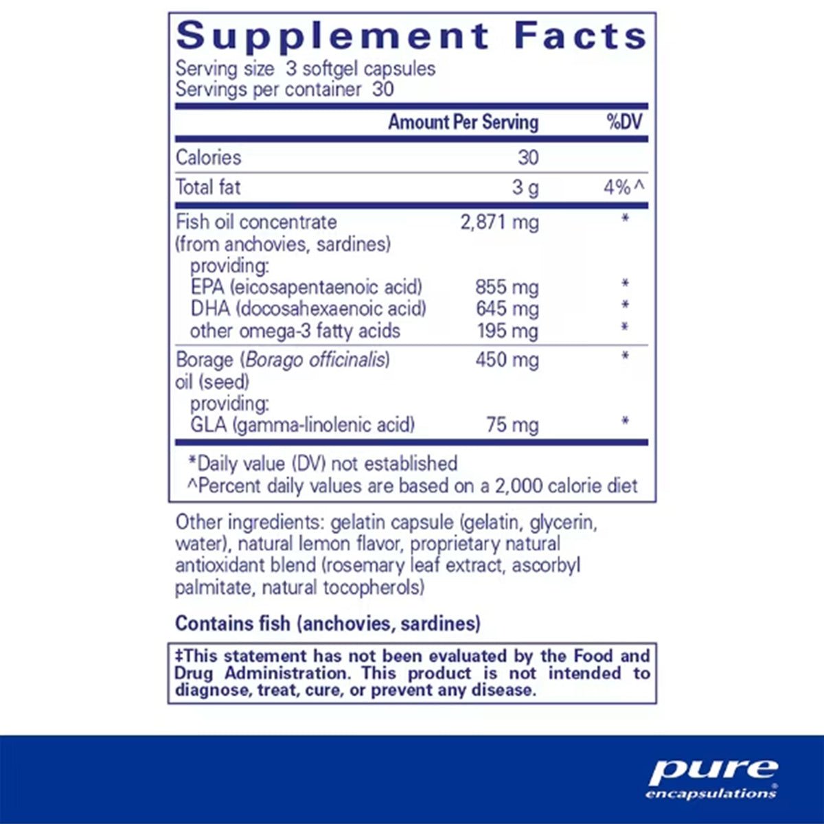 Pure Encapsulations VisionPro EPA/DHA/GLA Tear Support (90 ct - 1 Month) - Dryeye Rescue
