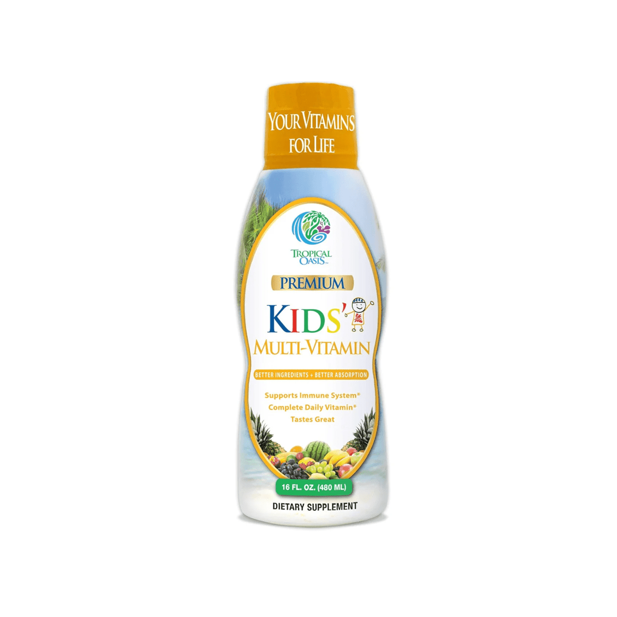 Tropical Oasis Kids Liquid Multivitamin (16oz.) - Dryeye Rescue