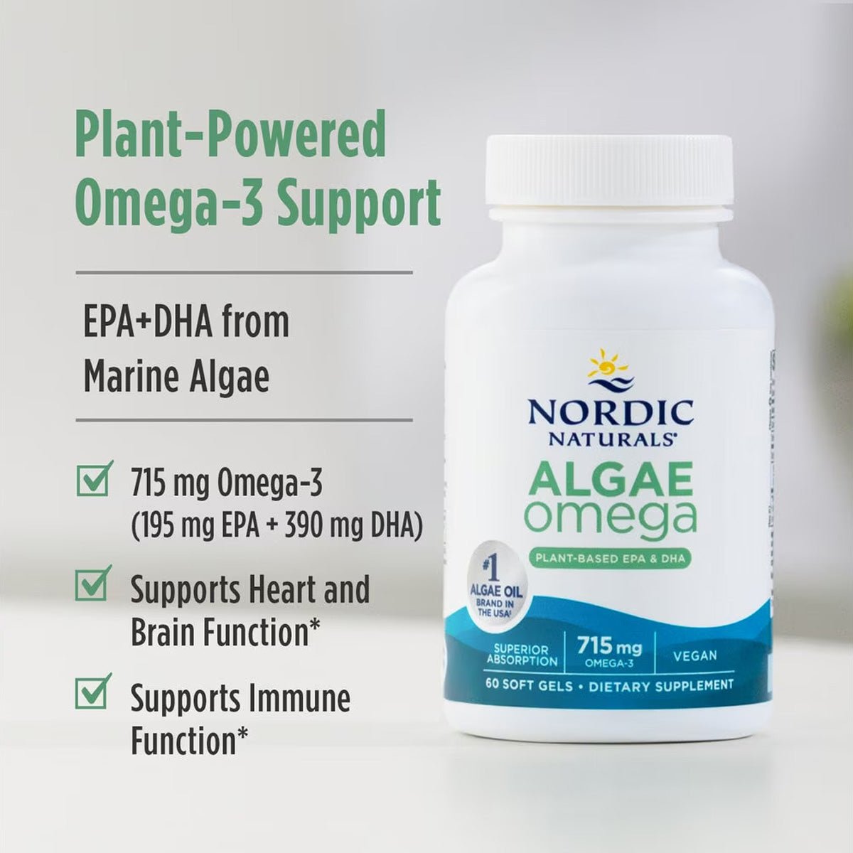 Nordic Naturals Algae Omega - Vegan Omega-3 (60ct) - Dryeye Rescue