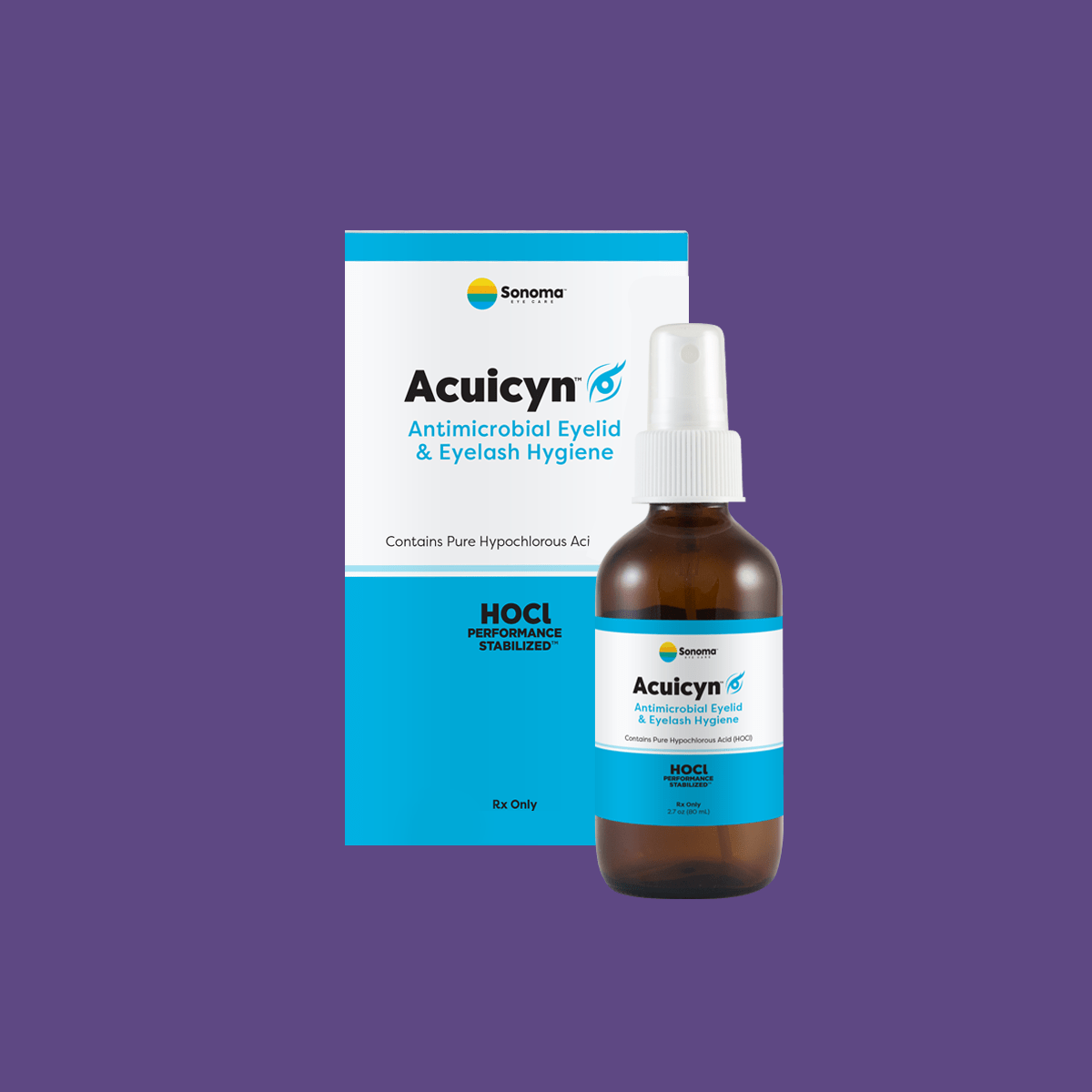 Acuicyn Antimicrobial Eyelid & Eyelash Hygiene - Hypochlorous Solution - Dryeye Rescue